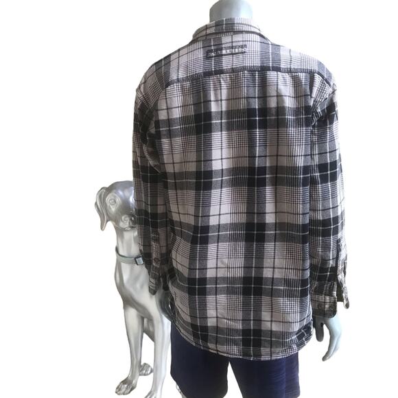 Duluth Trading Flannel Button Down Gray Black Shirt Men's Size XL - Picture 3 of 6